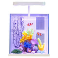 2 Gallon Small Glass Desktop Fish Tank with LED Light and Water Pump Filter E9908
