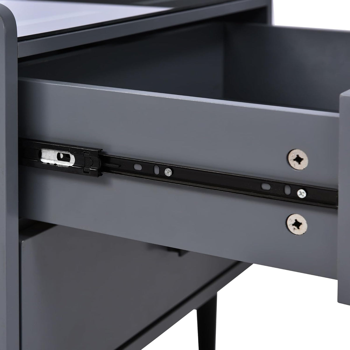 1 Pack Nightstand with Wireless Charging Station and LED Lights Grey Z3765