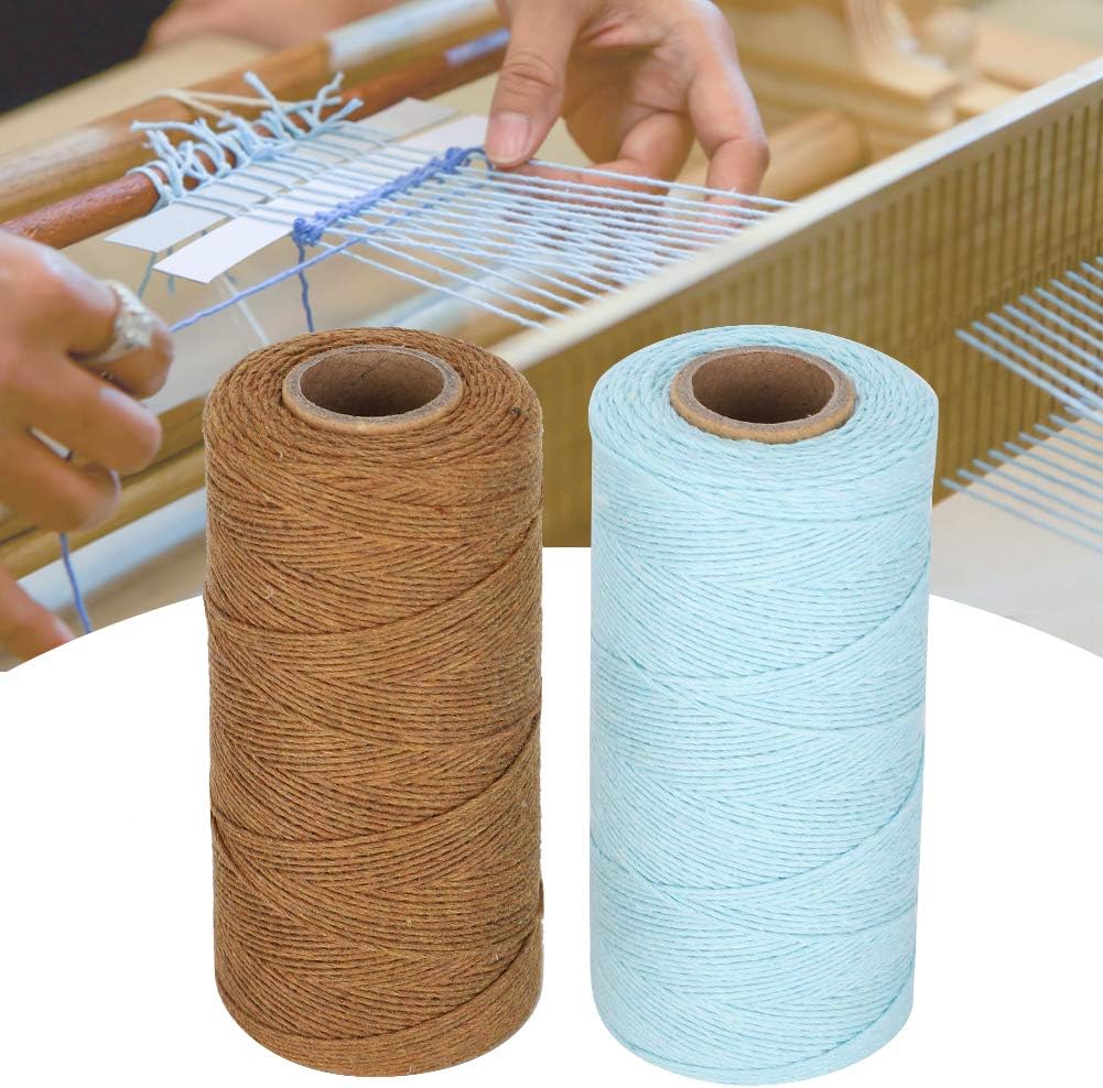 2 Rolls Pure Cotton Yarn 8/4 Warp Thread (Brown+Light Blue) F727910