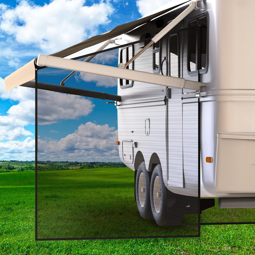 RV Awning Shade Screen 8x17.3' Mesh with Zipper H245066