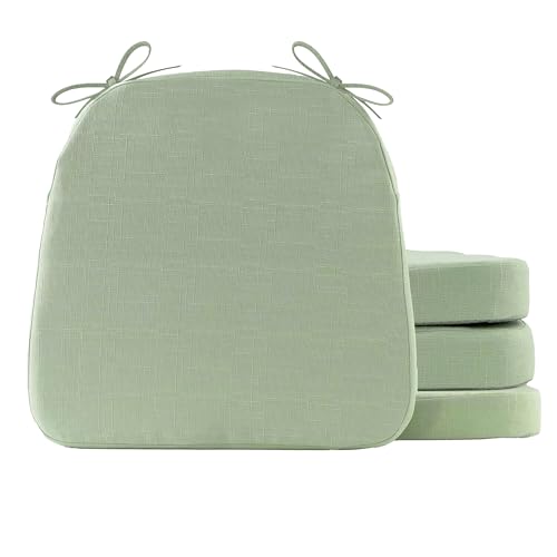 Sage Green 16"x16"x2" Set of 2 Chair Cushions with Ties D601