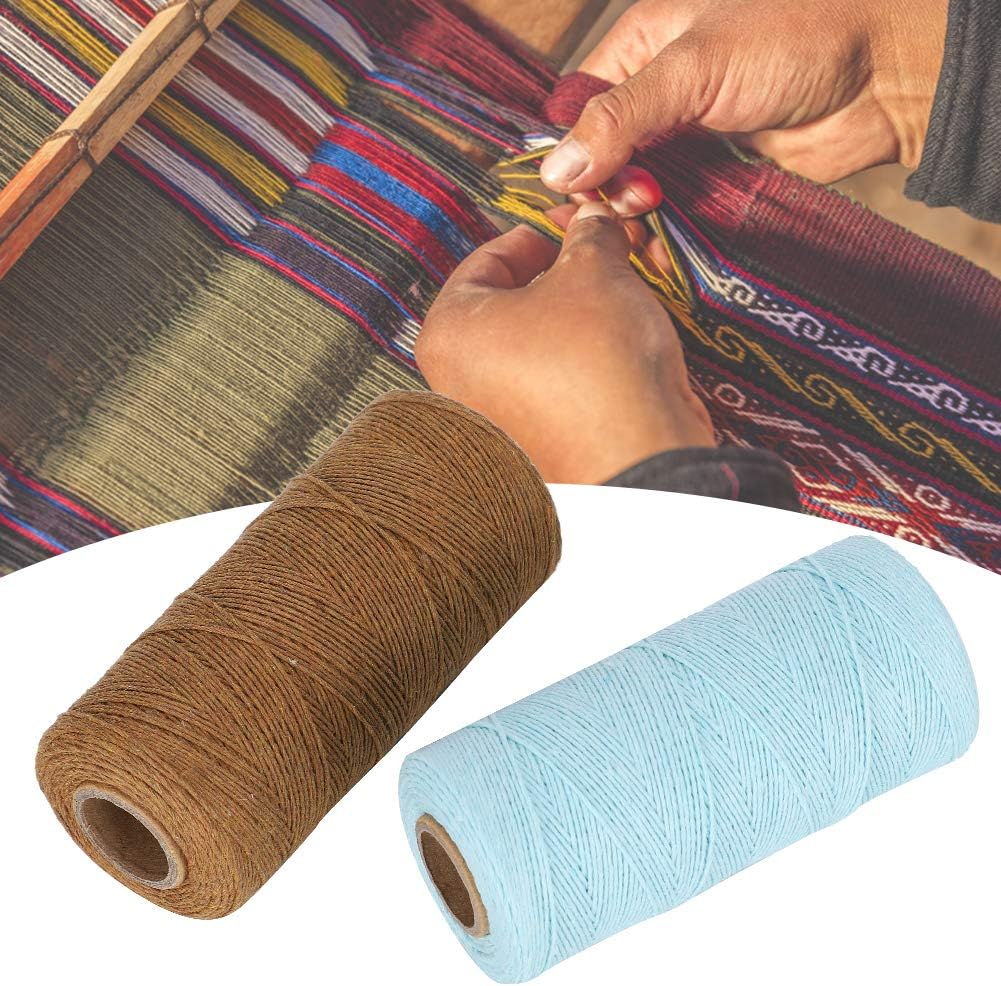 2 Rolls Pure Cotton Yarn 8/4 Warp Thread (Brown+Light Blue) F727910