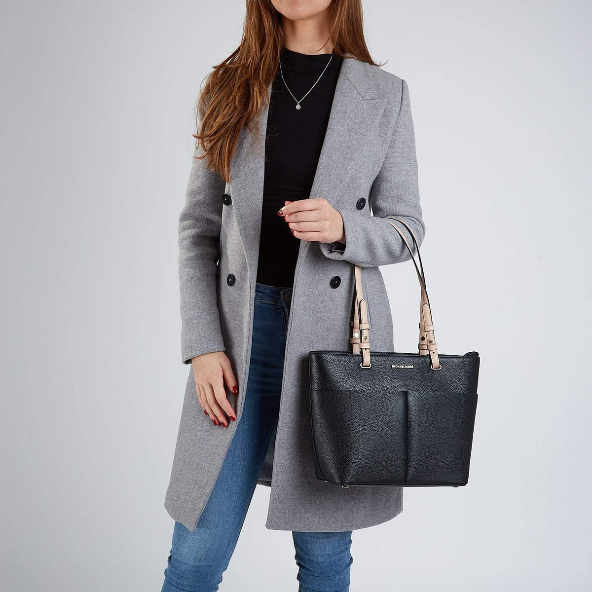 Black Top Zip Pocket Tote C901917