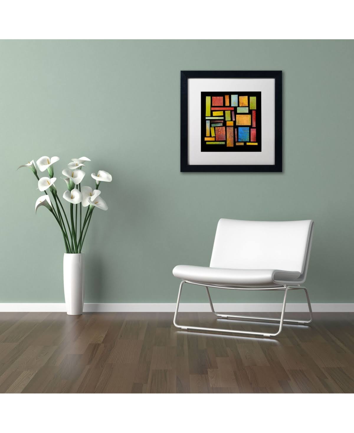 White Matte with Black Frame Art N63935