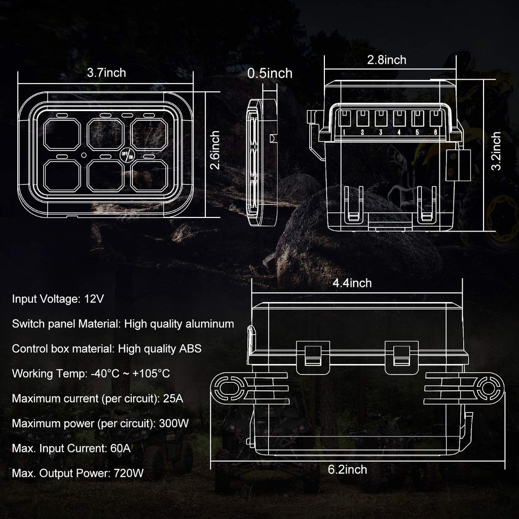 6 Gang Switch Panel with Harness O9264