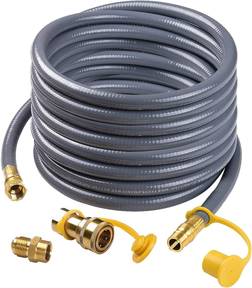 24 Feet 1/2 Inch Natural Gas Grill Hose with Quick Connect Fittings B986