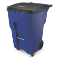 Blue 95 gal Square Rollouts with Casters P3518