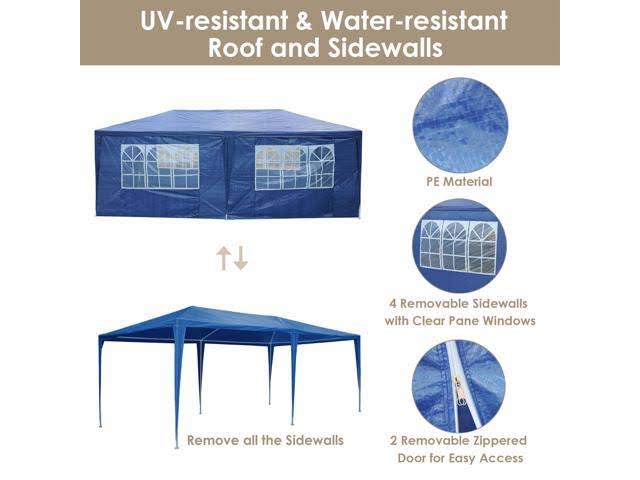 Outdoor Wedding Party Patio Gazebo with 6 Removable L7155