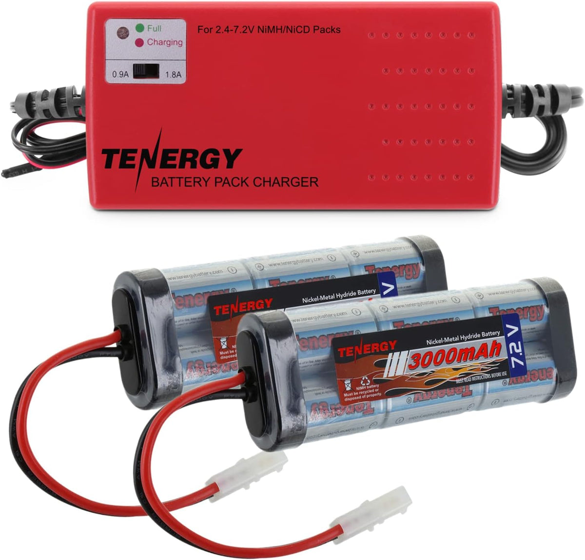 2 Pack 7.2V 3000mAh NiMH Battery Packs with Charger X259