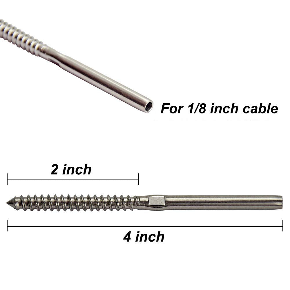 1/8 T316 Stainless Steel Cable Railing Hardware Pack of 2 K209397