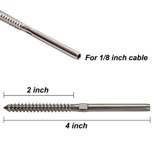 1/8 T316 Stainless Steel Cable Railing Hardware Pack of 2 K209397