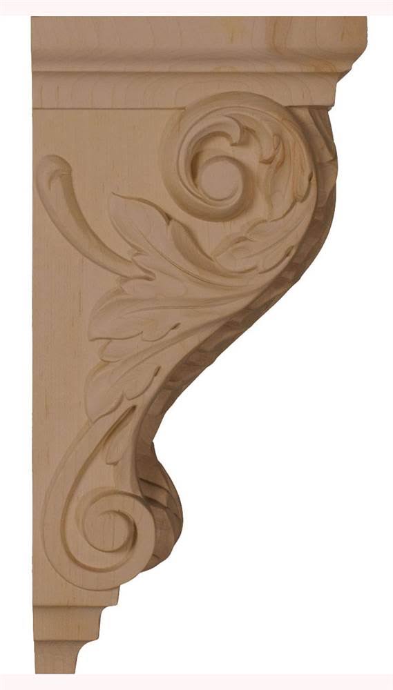 Large Acanthus Wood Corbel Mahogany C4790