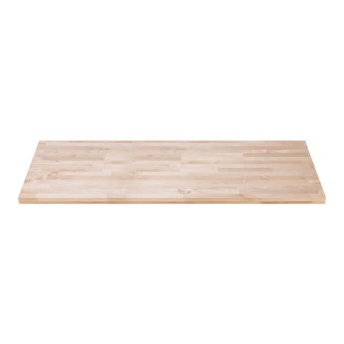 Butcher Block Work Bench Top - 30 x 48 x 1.5 in. Maple Slab Natural Finish Table Top U5337