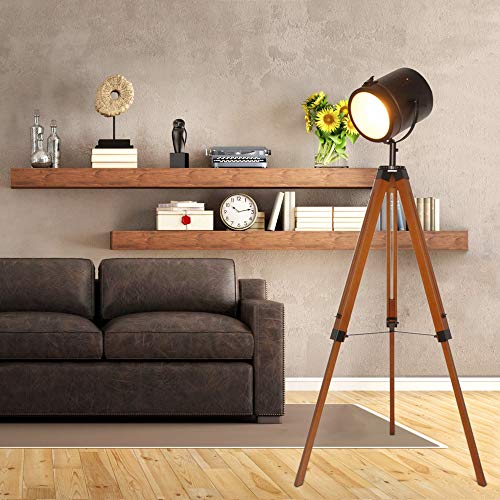 Tripod Floor Lamps with Adjustable Metal Spotlights B319223