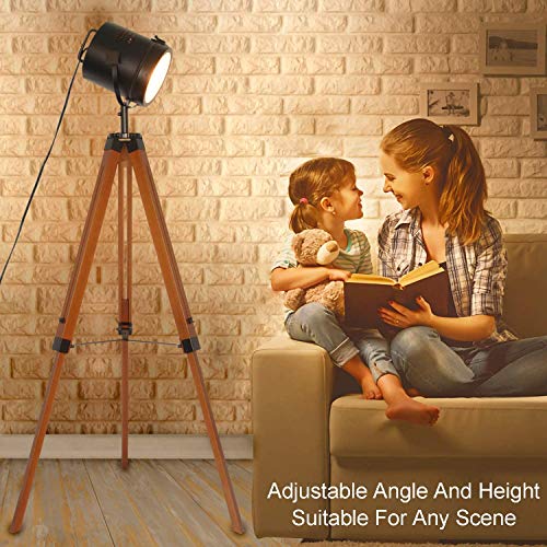 Tripod Floor Lamps with Adjustable Metal Spotlights B319223