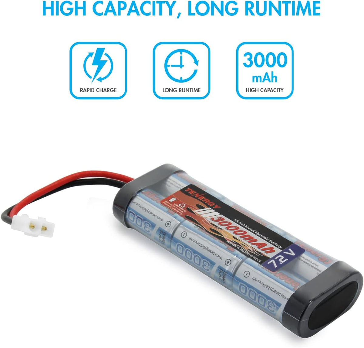 2 Pack 7.2V 3000mAh NiMH Battery Packs with Charger X259