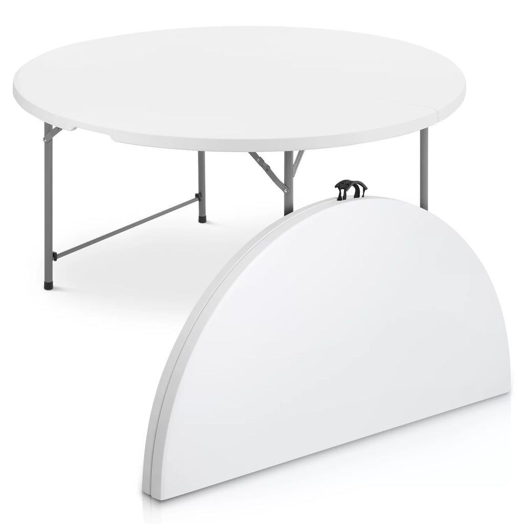 5 Foot Round Bi-Fold Plastic Table W6989