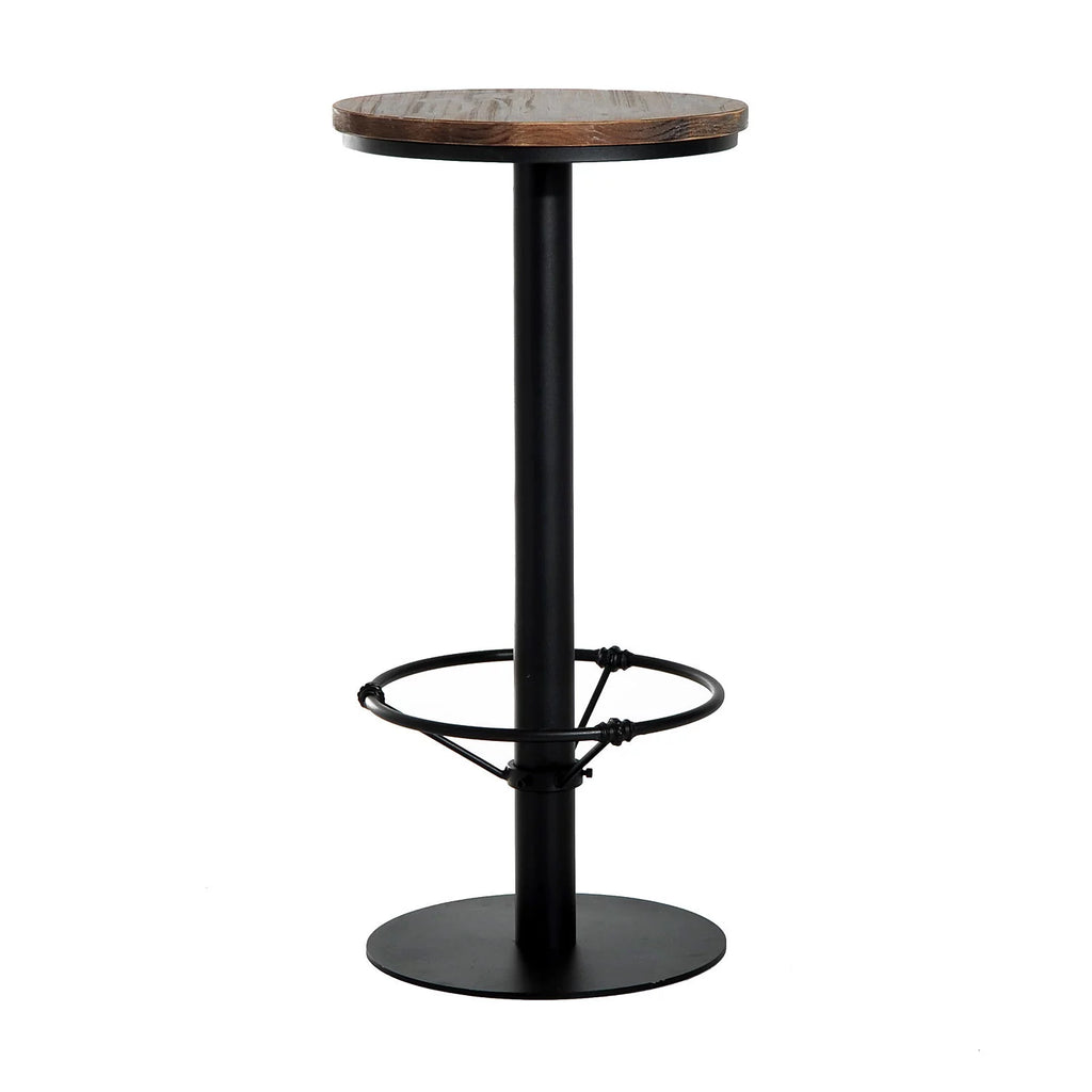 42" Rustic Pine Wood Top Metal Pub Table A964429