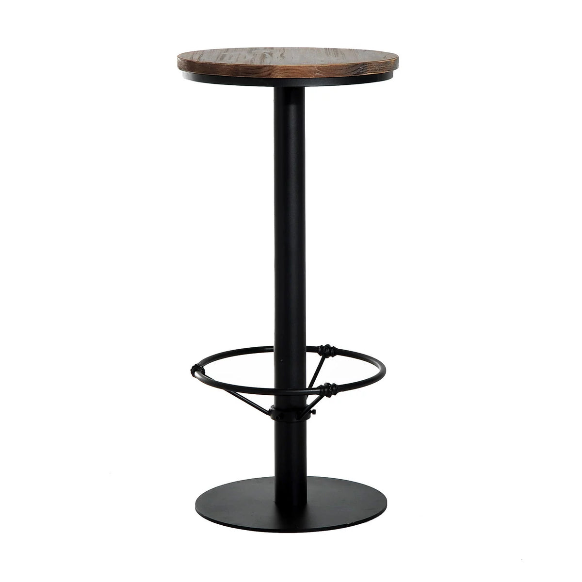 42" Rustic Pine Wood Top Metal Pub Table A964429