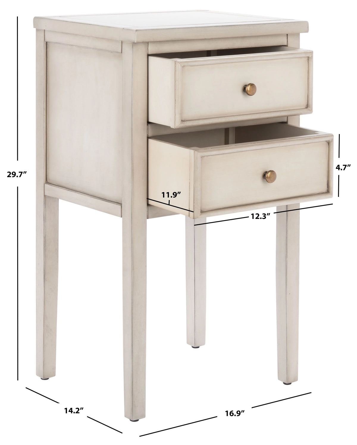 White 2 Drawer Nightstand G353667
