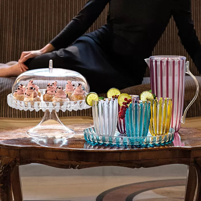Cake Stand With Dome Turquoise C847029