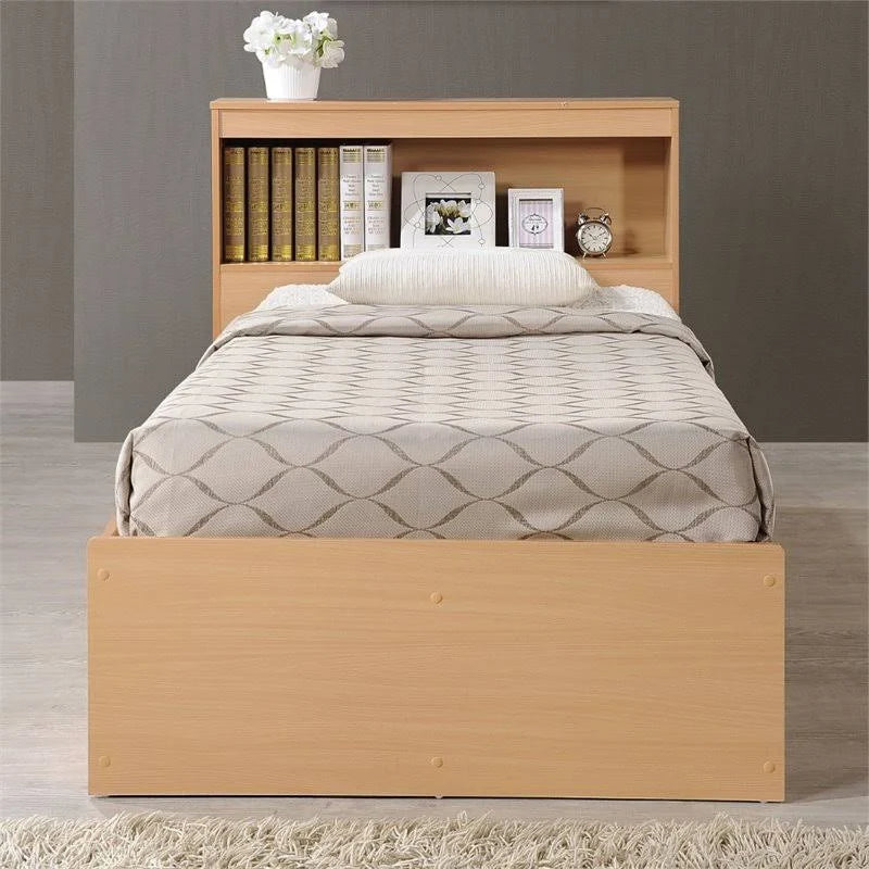 Twin-size Captain Bed with 3-Drawers and Headboard in Beech V479