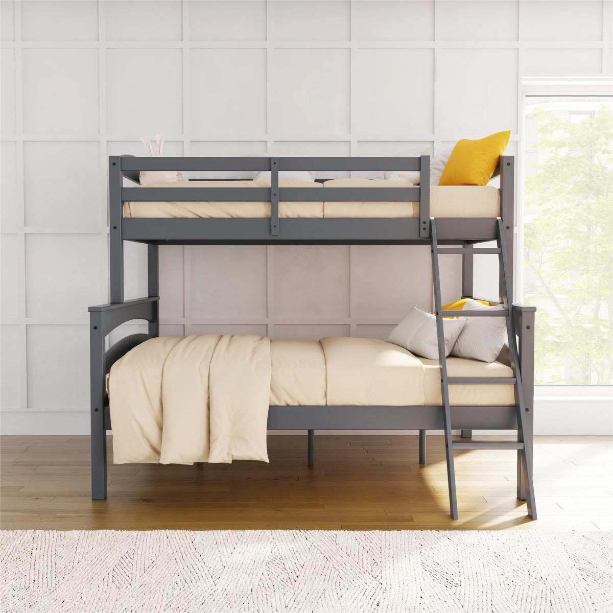 White Convertible Twin-Over-Full Bunk Bed N931069