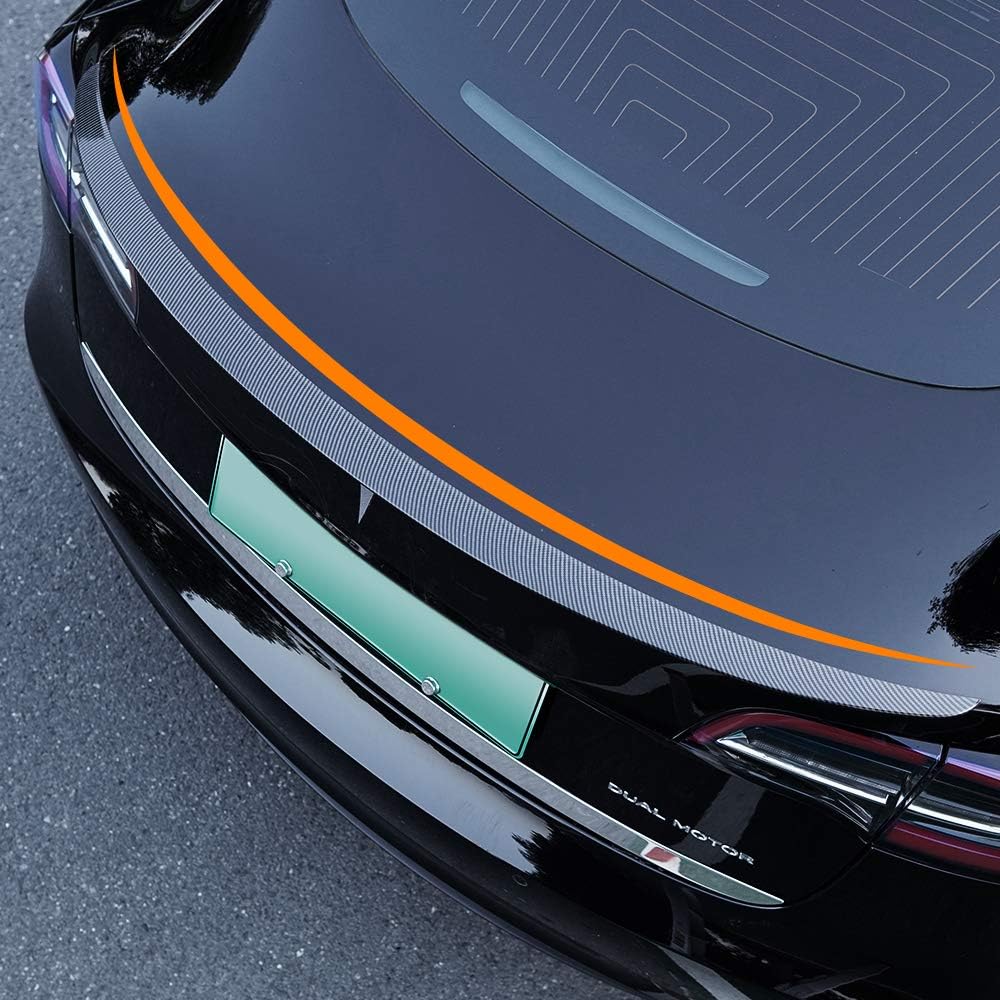 Matte Carbon Fiber Pattern Rear Spoiler Kit for Tesla Model 3 B1379