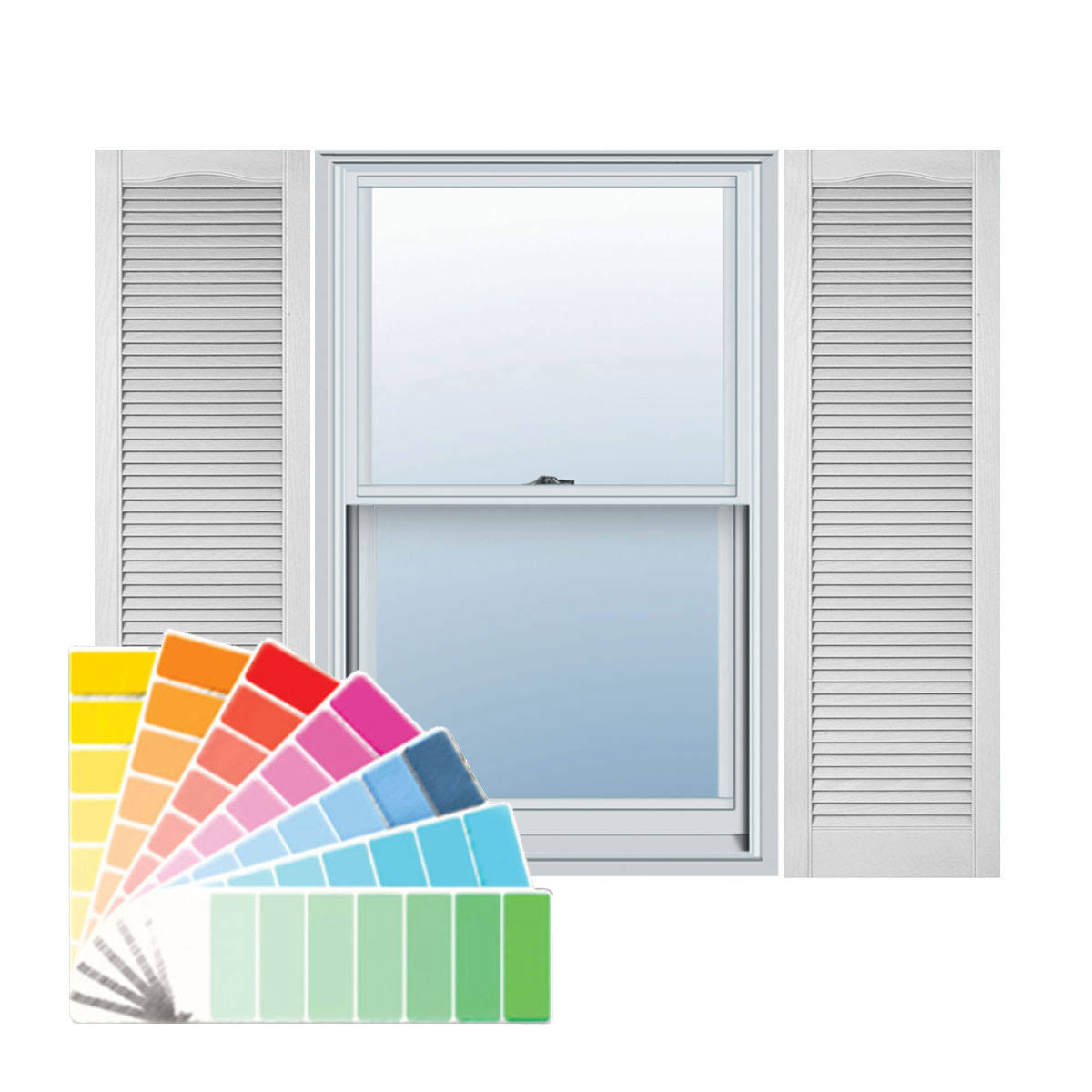 14 1/2W x 25H Vinyl Open Louver Shutters U255953