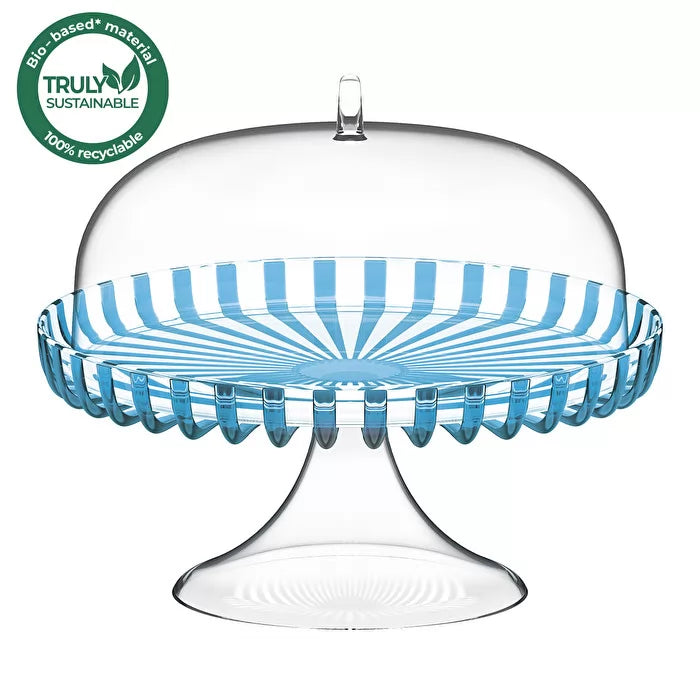 Cake Stand With Dome Turquoise C847029