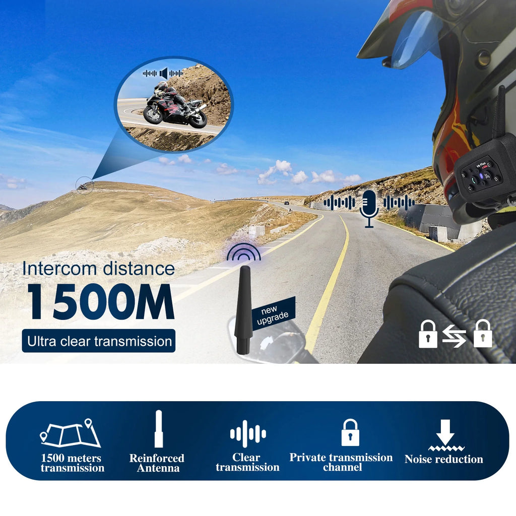 Helmet Headset 1200m Intercom J497