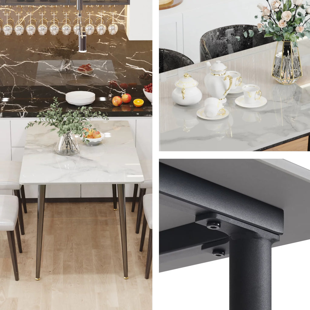 Sintered Stone Dining Table with Metal Legs V751874