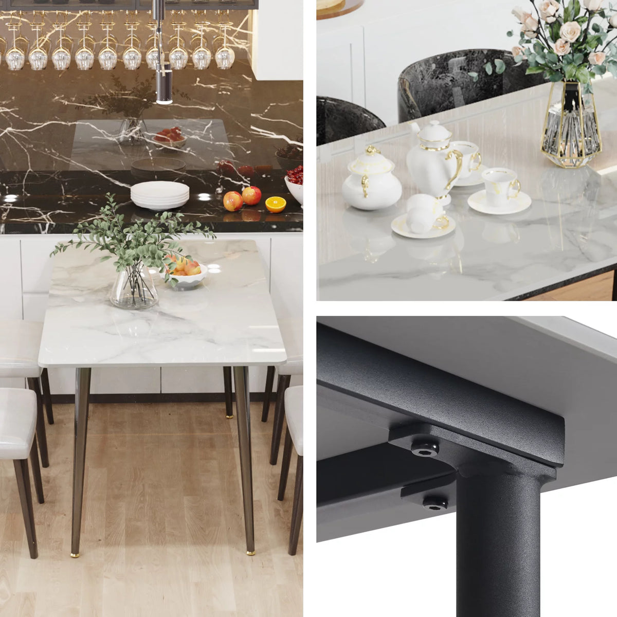 Sintered Stone Dining Table with Metal Legs V751874