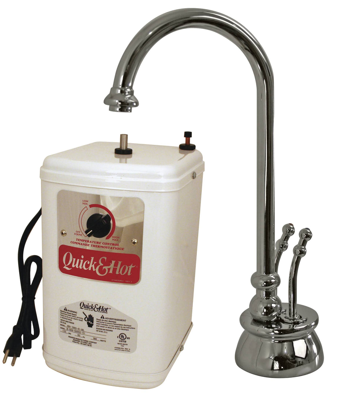 Polished Nickel 2-Handle Hot Water Dispenser Faucet with Hot Water Tank T910790