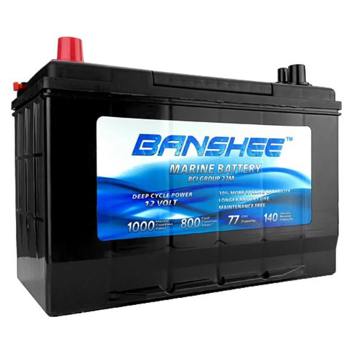 12V 77Ah Deep Cycle Marine Battery Group Size 27 Z49304