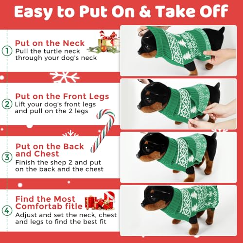 Christmas Dog Sweaters Turtleneck Double Knitting K97620
