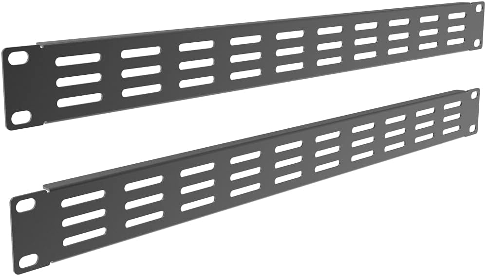 2 Pack Black 1U Metal Vented Blank Panel for 19inch Server Rack Y91241