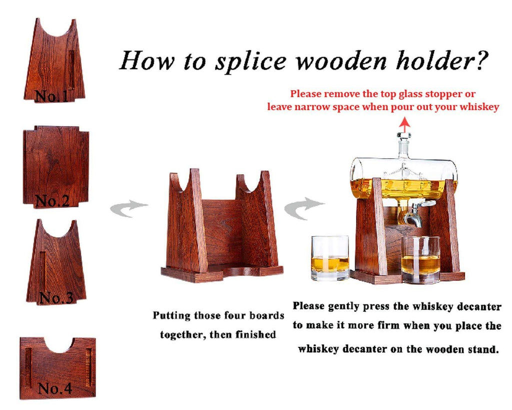1250ml Whiskey Decanter with 2 Whiskey Glasses M201