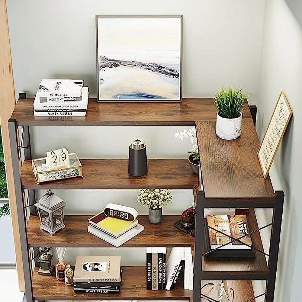 Corner Bookshelves 6 Tiers Metal Frame N898837