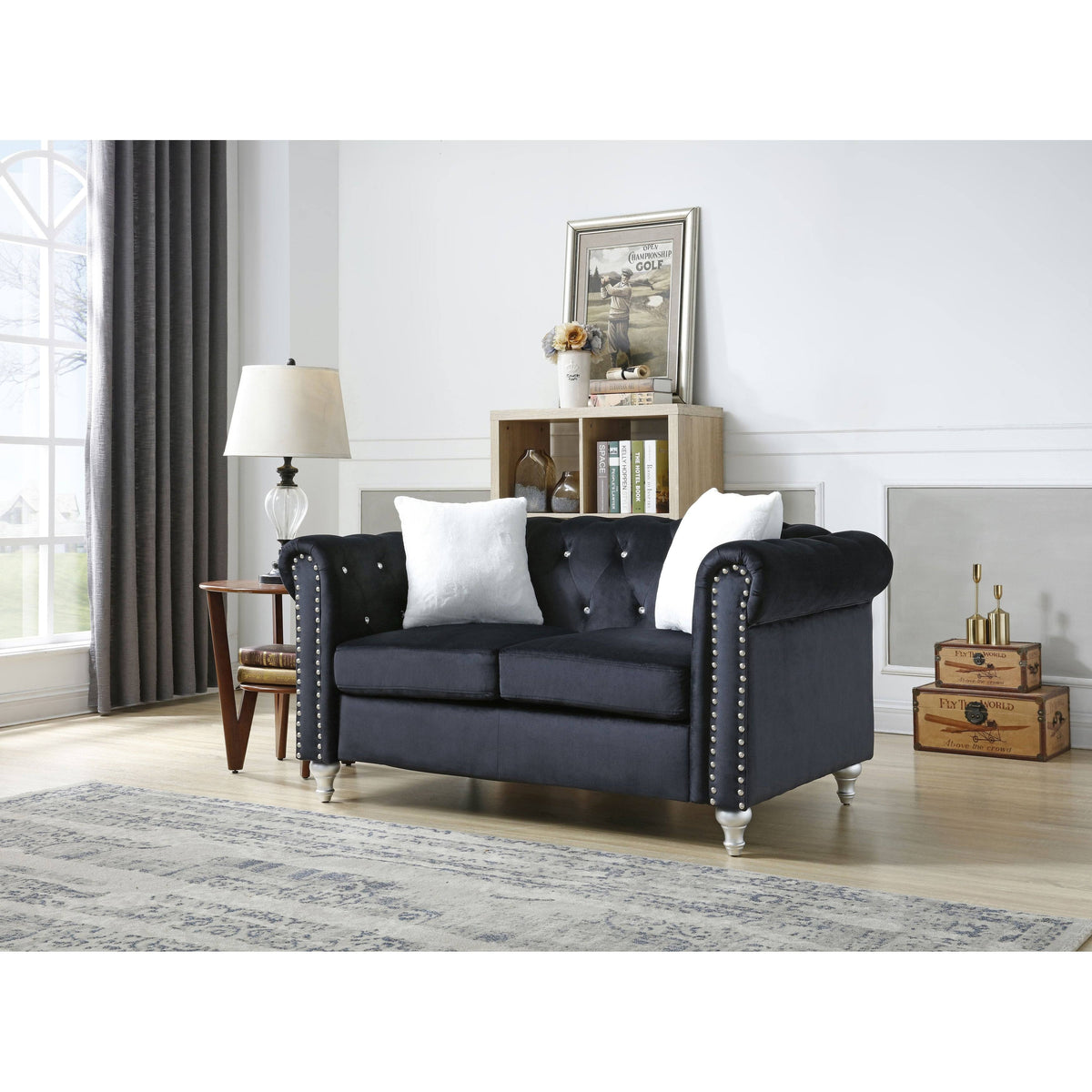 Black Velvet Loveseat H336