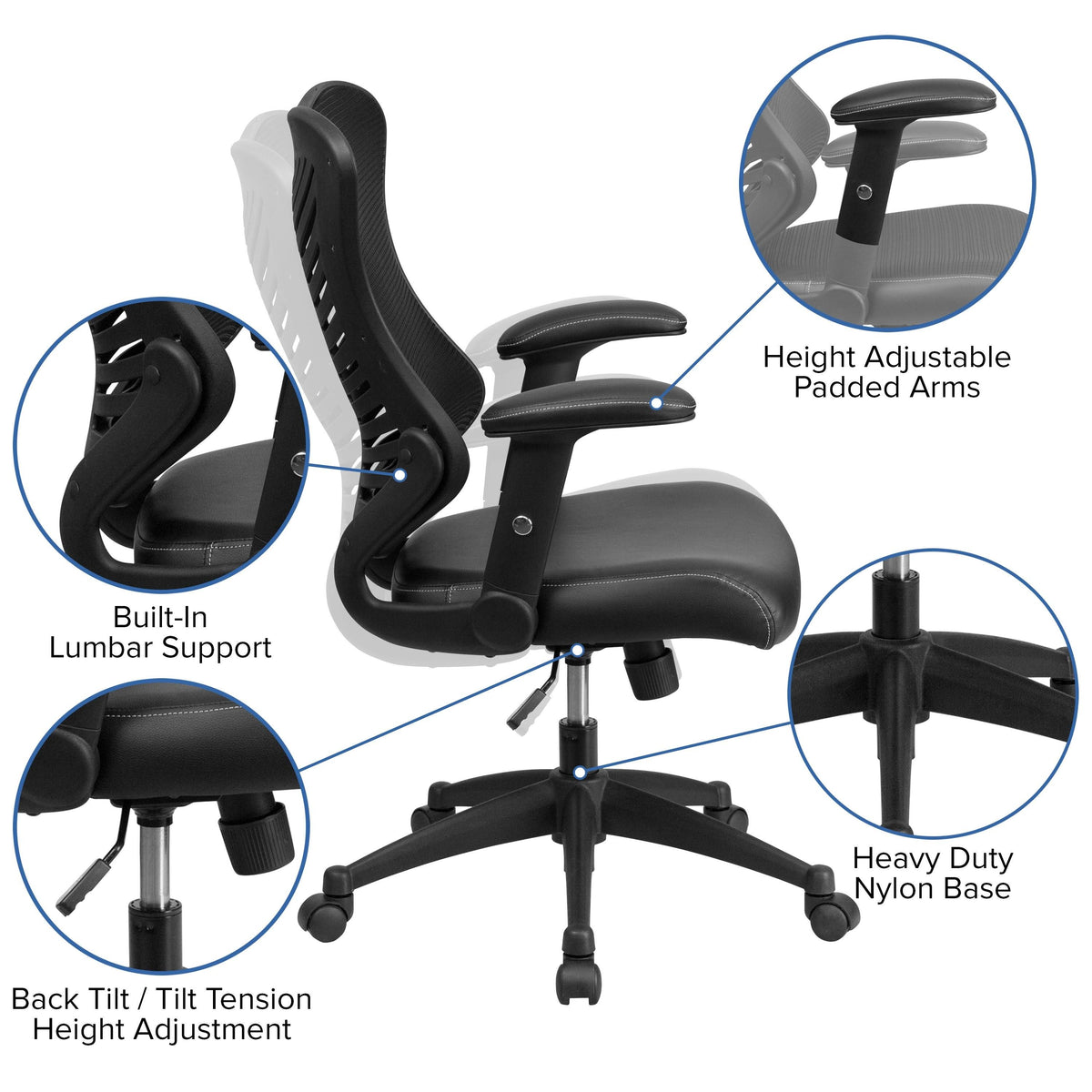 White Mesh Swivel Office Chair M723774