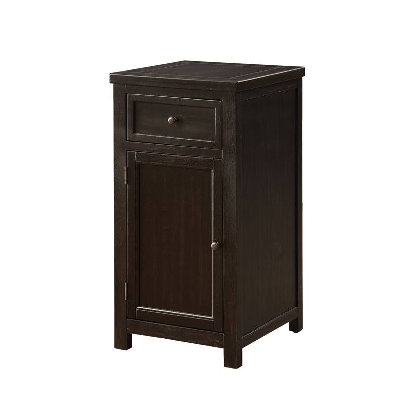 Antique Black Transitional Wood Side Table L53253