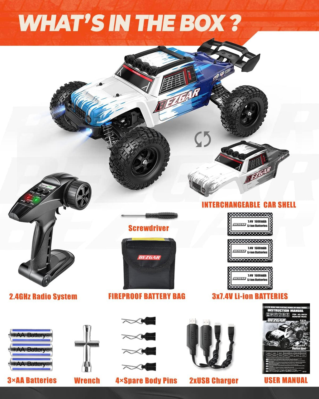 1:12 Scale 4WD Brushless Remote Control Truck G158173