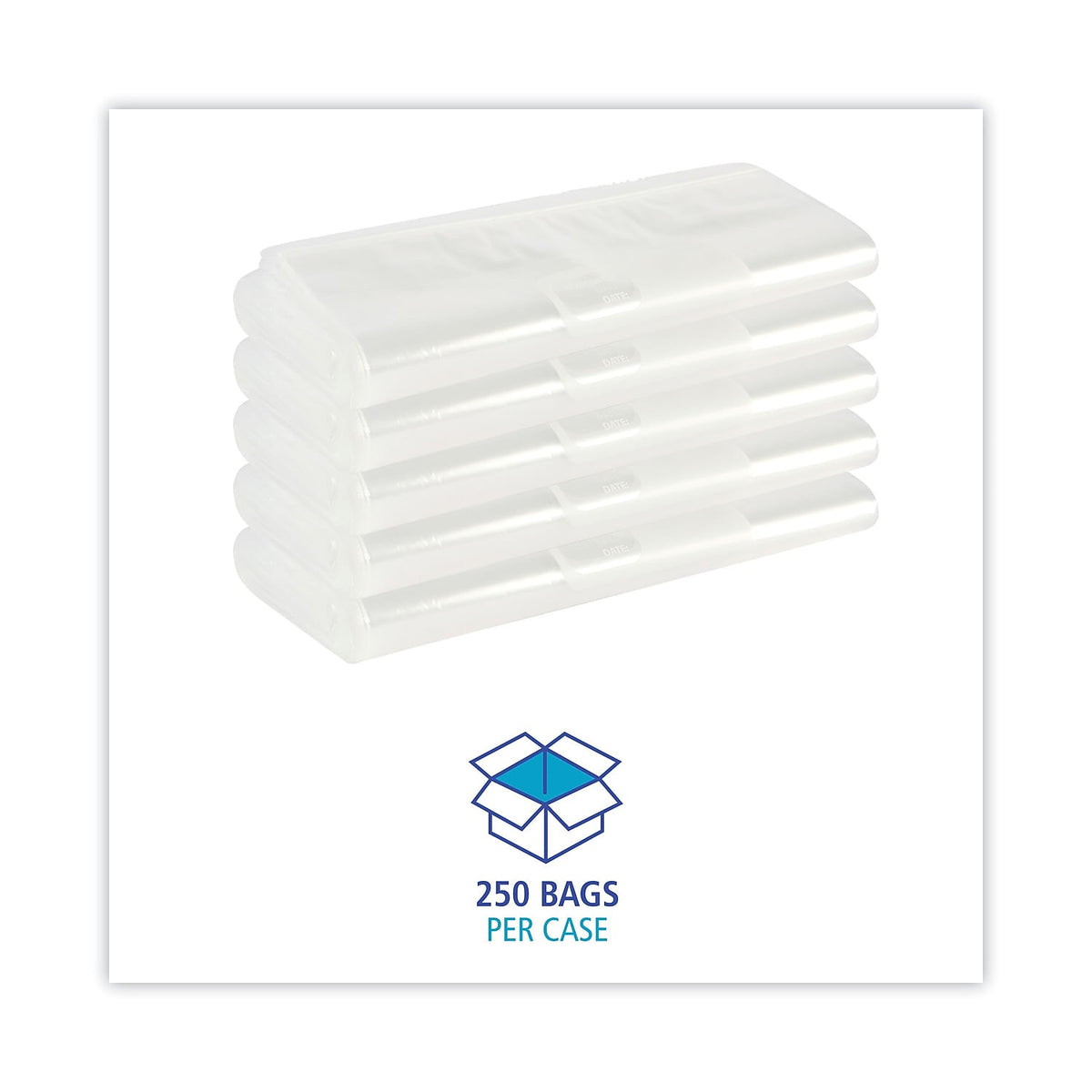Reclosable Food Storage Bags, 1 gal, Clear, 250/Box P1539