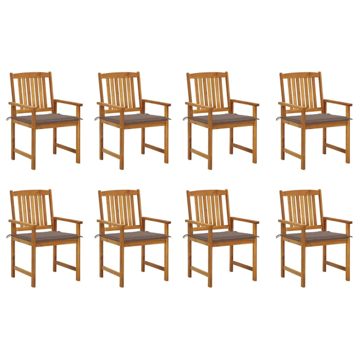 8 Piece Acacia Wood Patio Dining Chair Set V34433