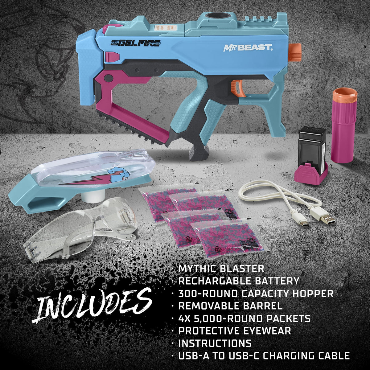 Toy Gel Blaster with 20000 Water Bead Rounds and Eyewear H28704