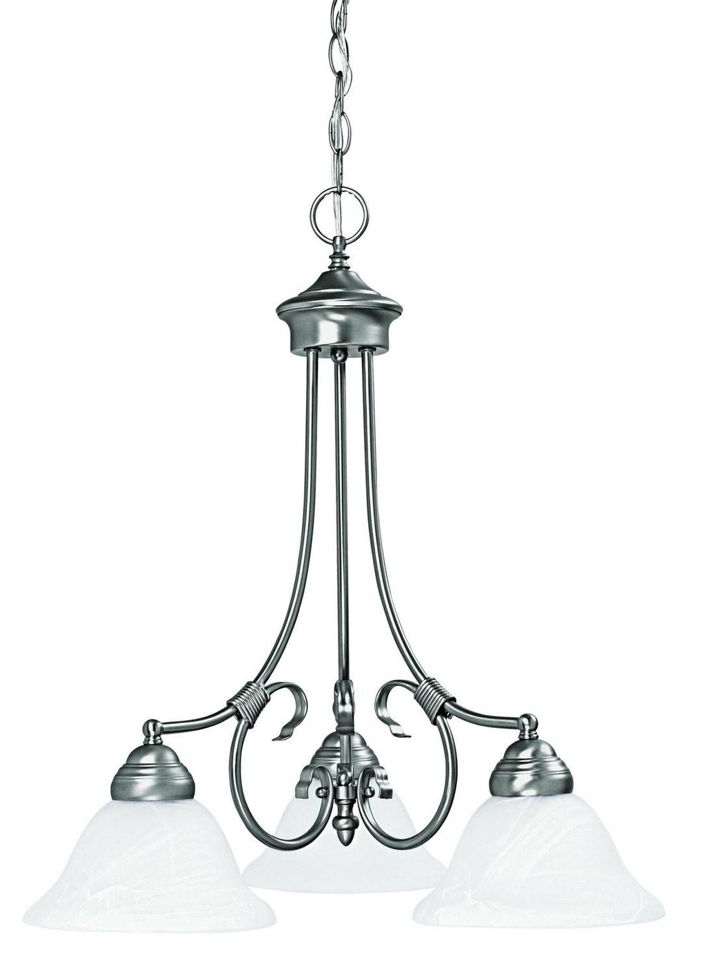Matte Nickel 3 Light Chandelier F639