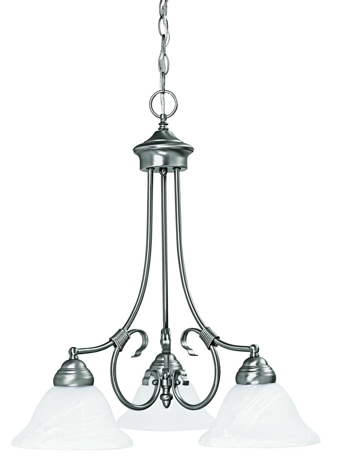 Matte Nickel 3 Light Chandelier F639