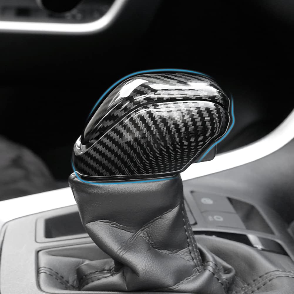 Carbon Fiber Auto Gear Shift Knob Cover Sticker Trim U9489