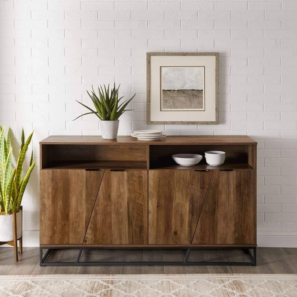 Angled Door Sideboard - Dark Walnut J662